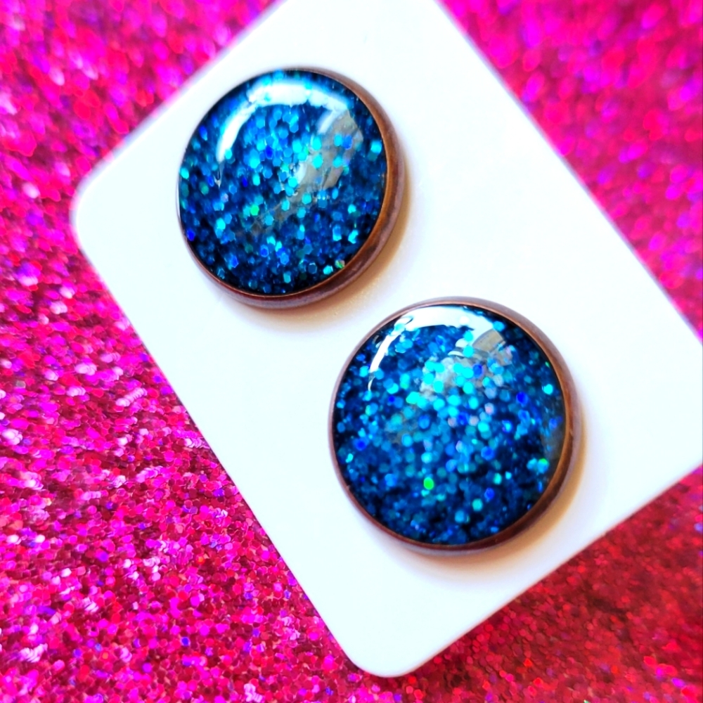 Hand made glitter earrings